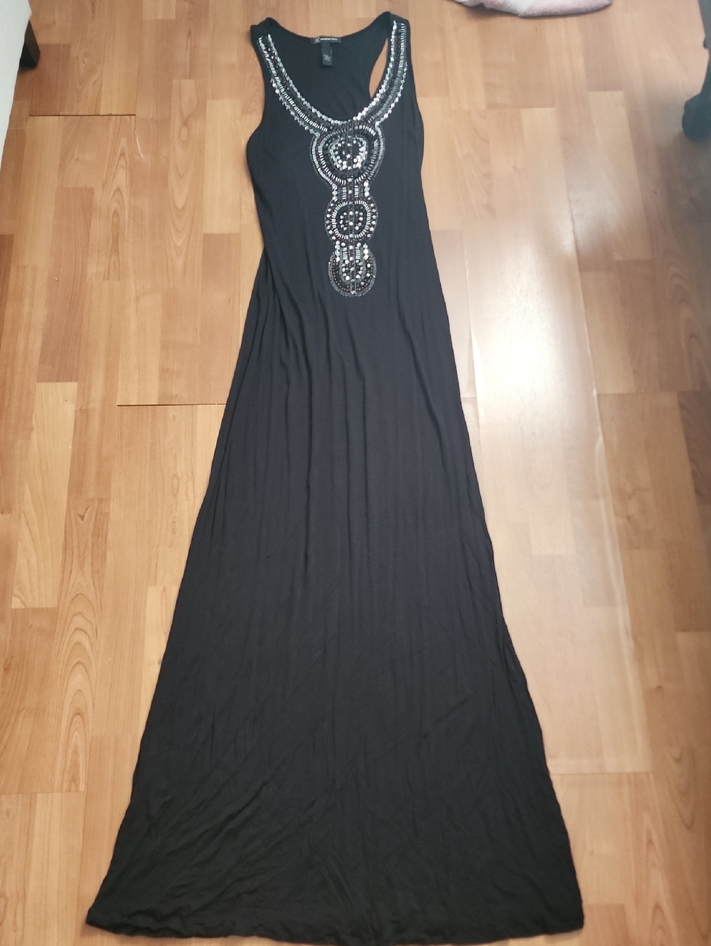 Black Embellished Tank Maxi Dress